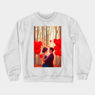 A beautiful couple with heart balloons Crewneck Sweatshirt